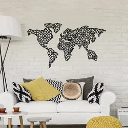 Wallxpert Zidna dekoracija The World Is Mine, 120x64cm, Crna