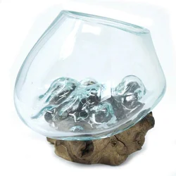 Zdjela - Staklo na drvu 9x7x14 cm