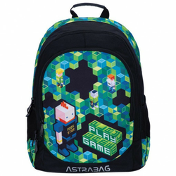 Ranac đački anatomski 3zipa 1džep AB340 Game 24.Astrabag crno-zeleni