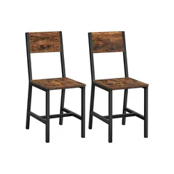 Songmics Jedilniški stoli komplet 2 876x50x36 cm črna rjava