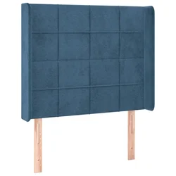 Vidaxl Vzglavje z ušesi temno modro 83x16x118/128 cm žamet