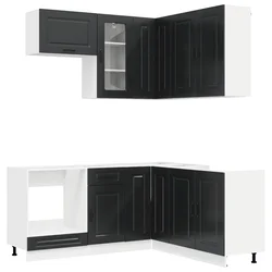 Kuhinjska jedinica KALMAR 8 pcs Crna Konstruirano drvo
