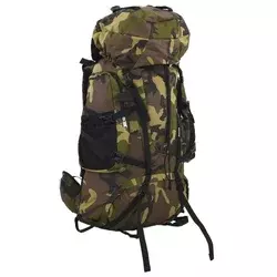 Ruksak za planinarenje maskirno zelena 60 L od tkanine Oxford