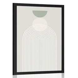 Plakat stilska mavrica s polkrogom Mid-Century - 20x30 black