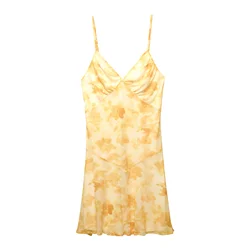 Pull&Bear Poletna obleka rumena/med