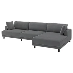 UPPAKRA Modularna sofa s 4,5 sedišta, s lenjivcem, desno/Johanneshov tamnosiva