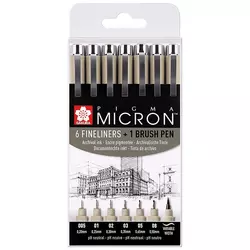 Set flomastera za tehničko crtanje SAKURA Pigma Micron   brush pen - 7 delni ()