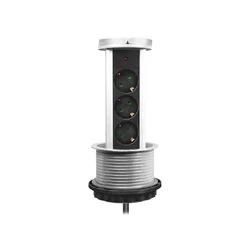 LOGILINK Produžni kabl 3 mesta, pop-up, 100mm, 1.8m, srebrno crni