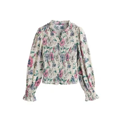 Next Bluza ecru/zelena/lila/roza