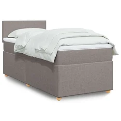 vidaXL vidaXL Box spring postelja z vzmetnico taupe 90x190 cm blago, (21290972)