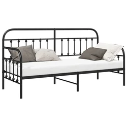 Krevet na kat Crna 75 x 190 cm Čelik s prahom premazan