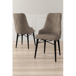 Hanah Home Set stolica Neta, 46x95x42 cm, 6 komada, Crno-smeđe
