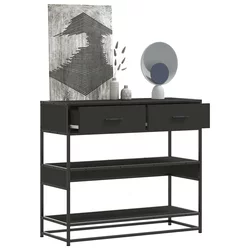 konzolni stol crni 90x35x80 cm konstruirano drvo