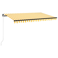 Tenda na ručno uvlačenje s LED svjetlima 400x350 cm žuto-bijela