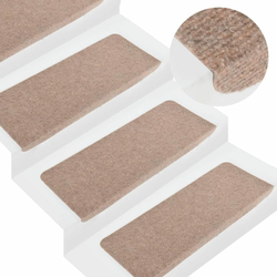 Vidaxl Samolepilne preproge za stopnice 15 kosov 65x28 cm bež