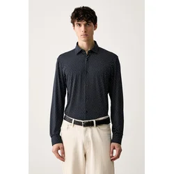HUGO Srajca Kenno 50566332 Mornarsko modra Slim Fit