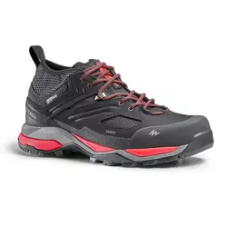 Črni in rdeči moški vodoodporni pohodniški čevlji MH900