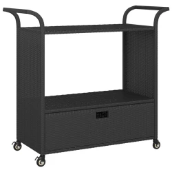 Barska kolica s ladicom crna 100 x 45 x 97 cm od poliratana