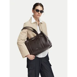 Calvin Klein Ročna torba Buckle Medium Work Tote LV04F3549G Rjava