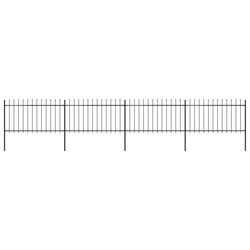 Vrtna ograda s vrhom koplja Čelik 714,5 x 100 cm Crna