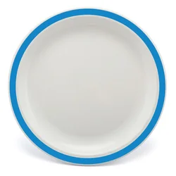 Plitvi Krožnik z Barvnim Robom, Kopoliester, 255mm