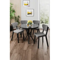 Hanah Home Trpezarijski set, 5 komada, Svetlosivi