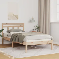 vidaXL Konstrukcija postelje Rjava 90 x 200 cm Trdna borovina