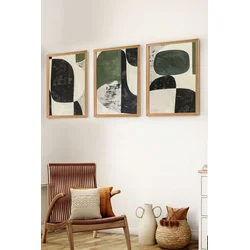 Wallity Set uramljenih MDF slika Myk3015-2, 3 dijela