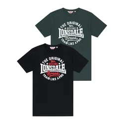 LONSDALE Majica Wellbrow jelka / rdeča / črna / bela