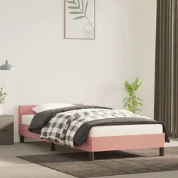 Okvir za krevet s uzglavljem bez madraca 90x200 cm baršunasti