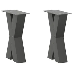 Noge za klub stolić u obliku slova X, 2 kom, antracit, 38 x (42-43) cm, čelik
