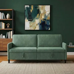 Sofa s pohranom Morska zelena 192 x 78 x 87 cm Poliester