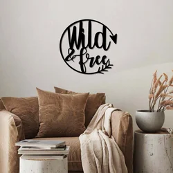 Wallity Zidna dekoracija Wild & Free, 50 x 50 cm, Crna