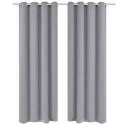 Zavjesa za Zamračivanje s Metalnim Prstenovima 2 kom 135x175 cm Siva