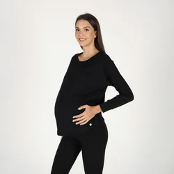 Rang Ženska majica dugih rukava za trudnice Janie, Crna