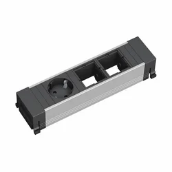 BACHMANN Napojni modul Power Frame 1xšuko + 2xprazan slot srebrno-crni
