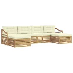 Set vanjskih sofa 6 pcs Bijela i krem 325 x 162,5 x 73 cm