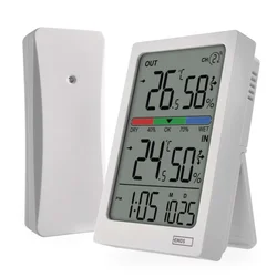 Digitalni termometer s hidrometrom, brezžični senzor, budilka, datum E0558W