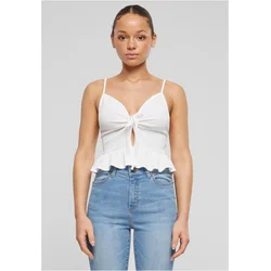 Womens top Waffle Pique Ruffle white