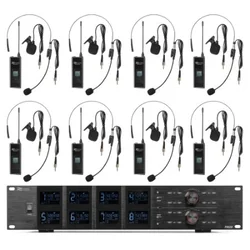 POWER DYNAMICS BREZŽIČNI MIKROFONI SET 8X NAGLAVNI PD528B