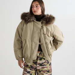 Cropp - Bomber jakna s kapuljačom - BEŽ