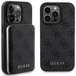Guess Guess Bundle Pack MagSafe 4G Metal Gold Logo - komplet ohišja + Power Bank 5000mAh MagSafe iPhone 15 Pro (črna)