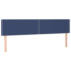 Vidaxl Posteljno vzglavje modra 160x5x78/88 cm blago