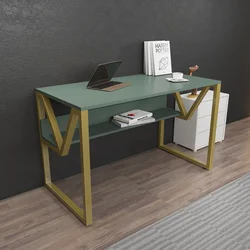Hanah Home Radni sto Lona, 120x72,8x60 cm, Maslina-Zlatne boje