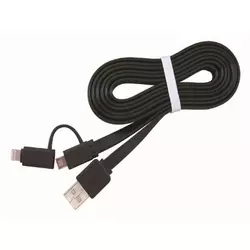 CC-USB2-AMLM2-1M USB charging combo cable iPhones 8-pin + Micro USB, black, 1 m