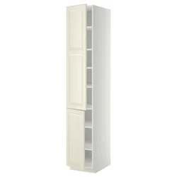 METOD Visoki element s policama/2 vrata, bela/Bodbyn prljavobela, 40x60x220 cm