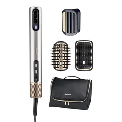 BaByliss Multifunkcionalni stajler za kosu Air Wand AS6555E, Limited edition, 4 u 1, 3 nastavka, Digitalni, Srebrni