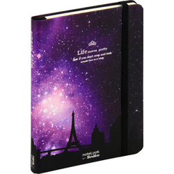noteLook Notes A5 črte trde platnice, 100 listov, z elastiko, 83373, Nebula lila