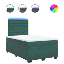 Vidaxl Box spring postelja z vzmetnico temno zelena 120x200 cm žamet