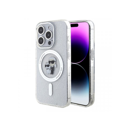 Karl Lagerfeld MagSafe IML Glitter Maska za telefon za iPhone 15 Pro, Providna